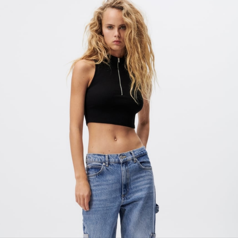 Zara Zip Crop Top